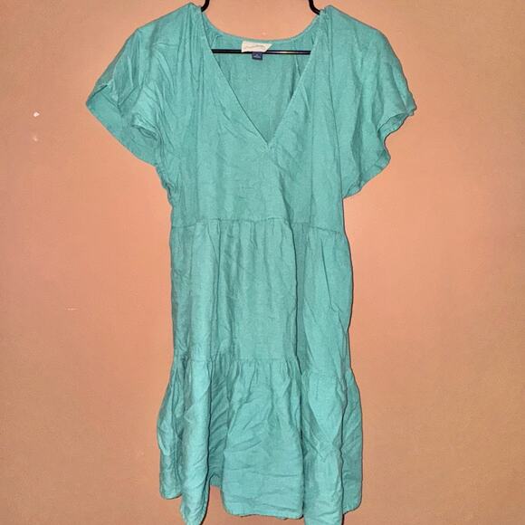Universal Thread Linen Blend Green Dress - Size Small - Picture 4 of 7